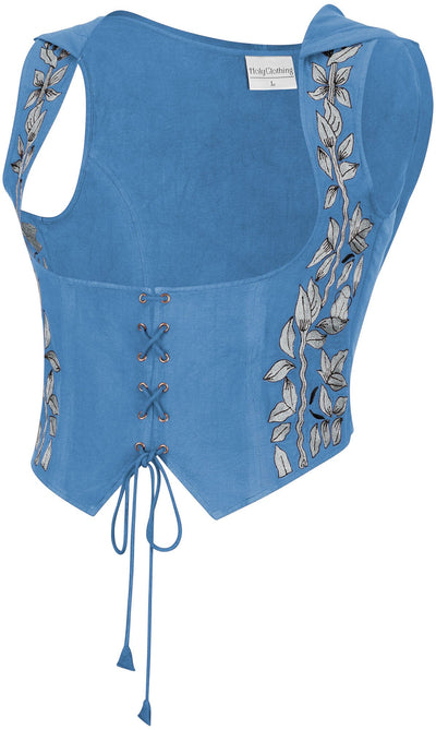 Tauriel Top Limited Edition Aegean Blue Silver Embroidery