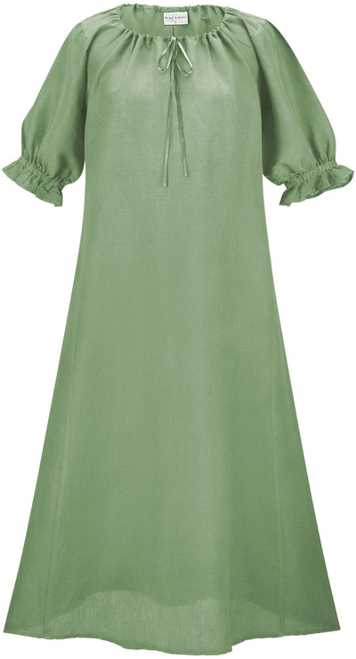 Brigid Maxi Chemise Linen Limited Edition Spring Basil